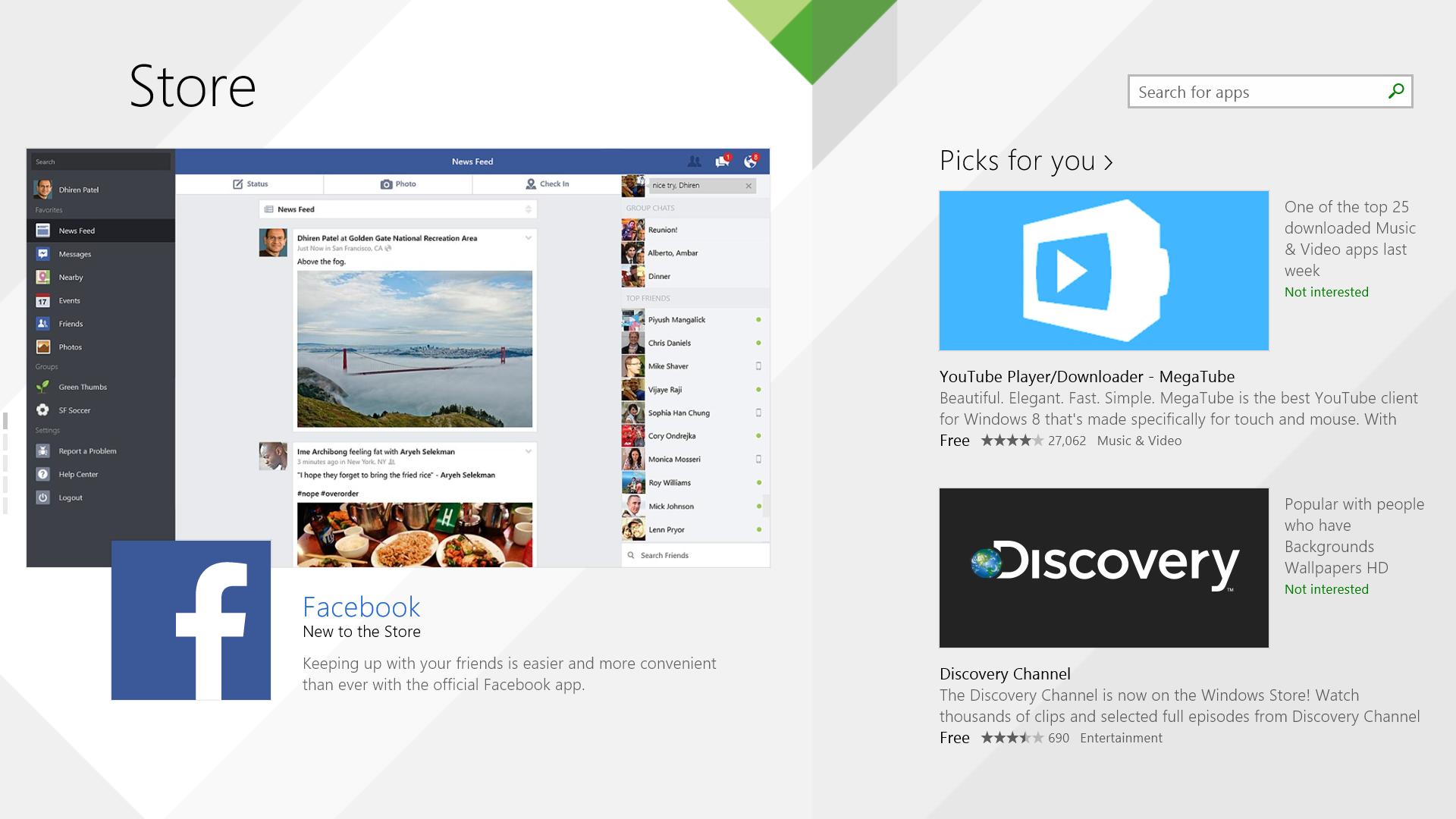 Facebook and other big names apps are arriving on Windows 8.1