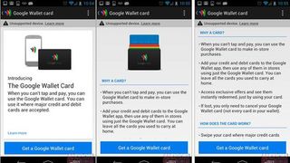 Google Wallet card info