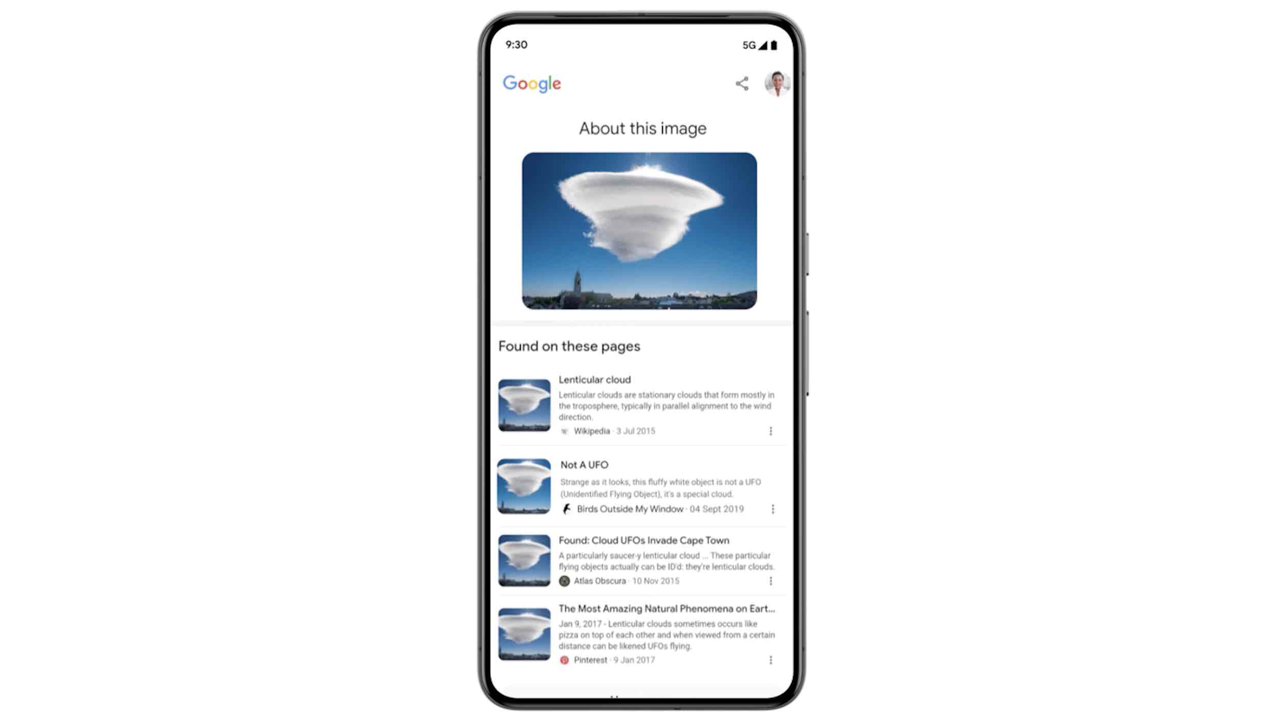 Google Circle to Search "About This Image" Result