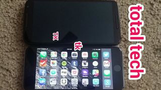 Google Nexus 6 pictured next to iPhone 6 Plus