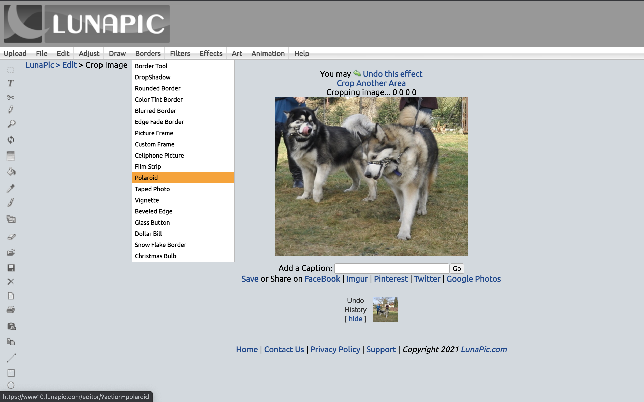 The best online photo editor: Lunapic