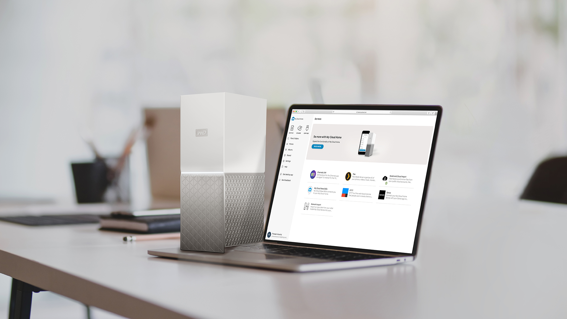 WD My Cloud Home on desk