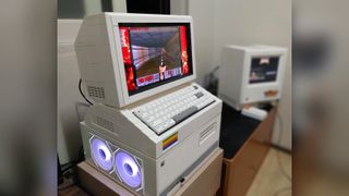 A custom gaming PC built by Reddit user OkDebate6649. The computer, monitor and keyboard are all housed in a chassis built using Lego bricks.