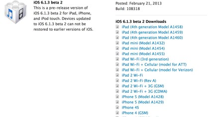 iOS 613 developer beta