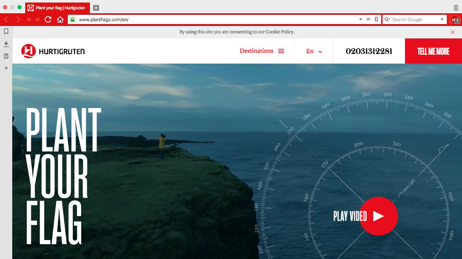The lights take whatever colour the browser tabs go for, so here our lights went read