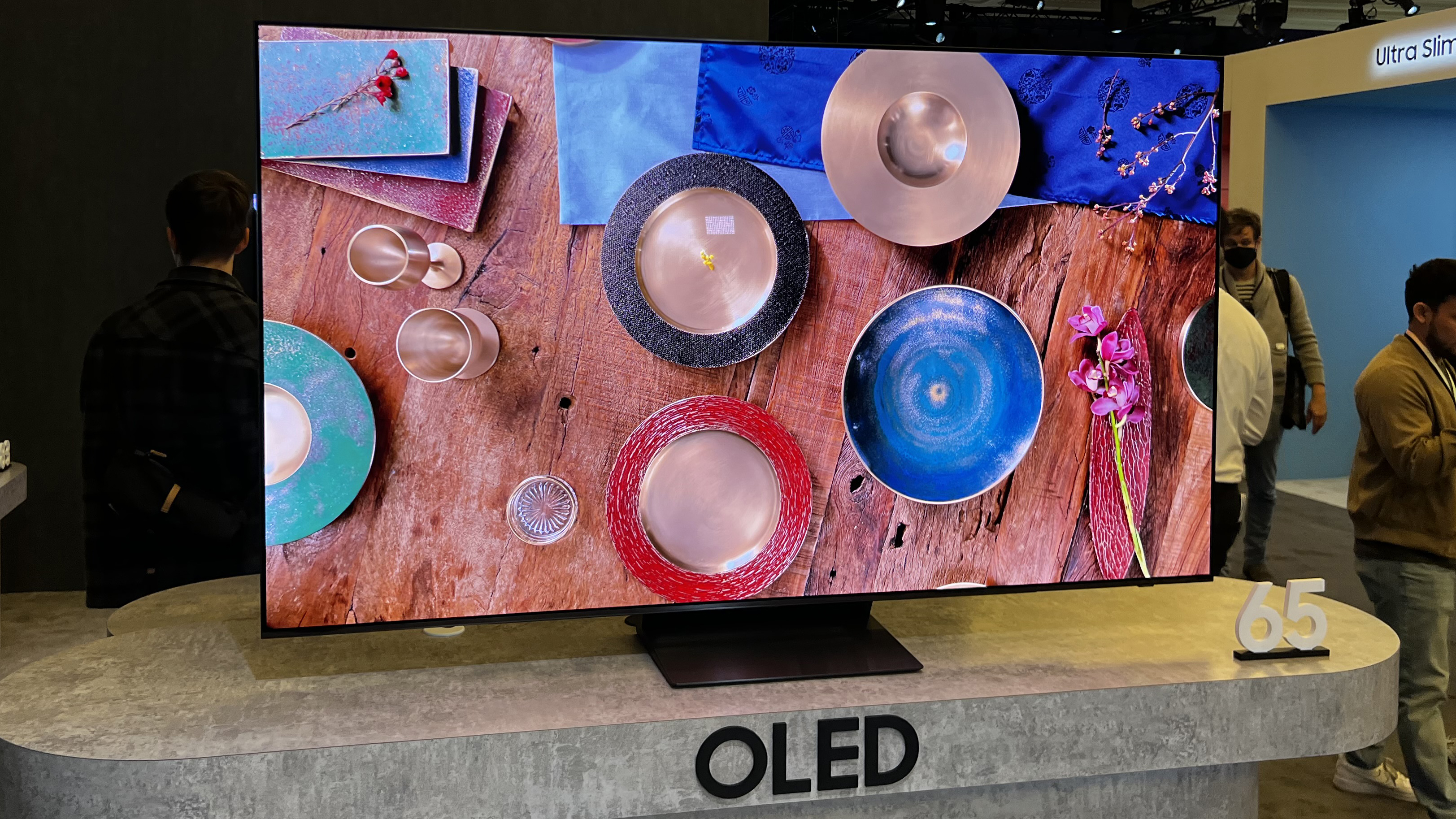 Samsung S90D TV at the CES 2024 trade show