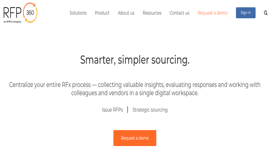 RFP360 website screenshot.
