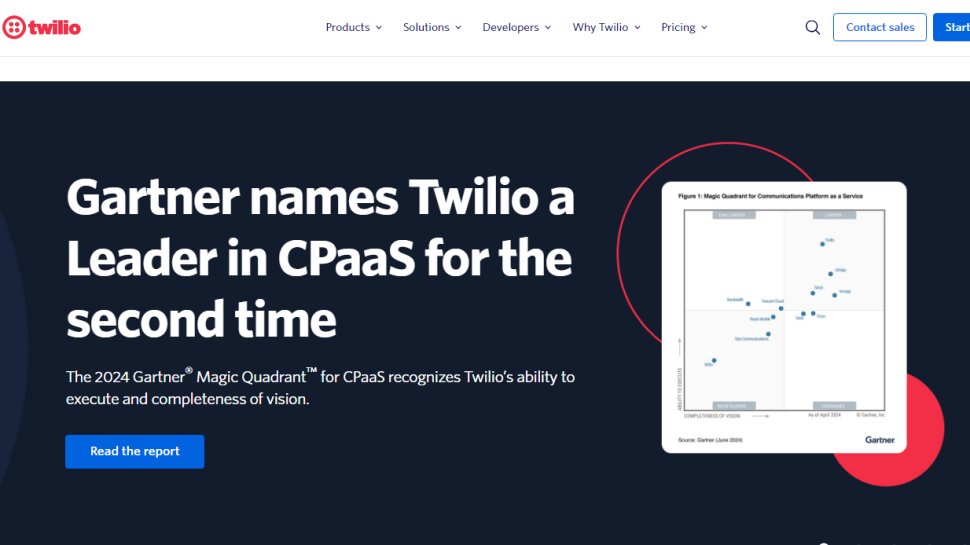 Twilio website screenshot.