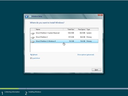 How to install Windows 8 and Windows 7 on the same drive