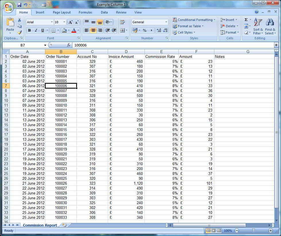 Excel Tutorial 1 - The opening Spreadsheet