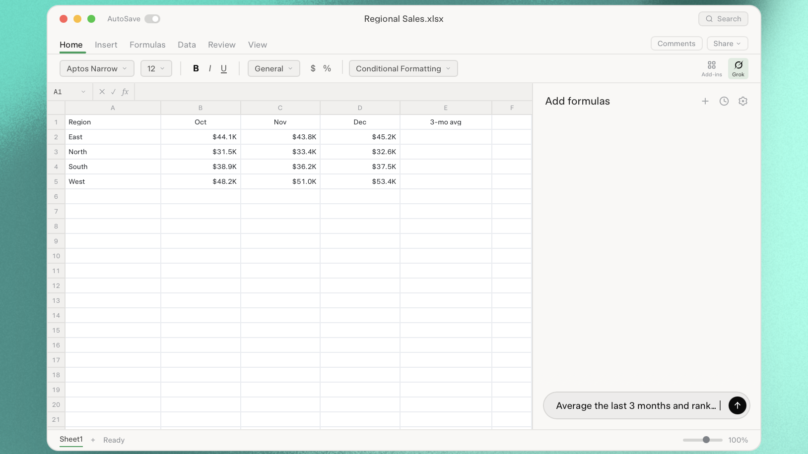Grok for Excel