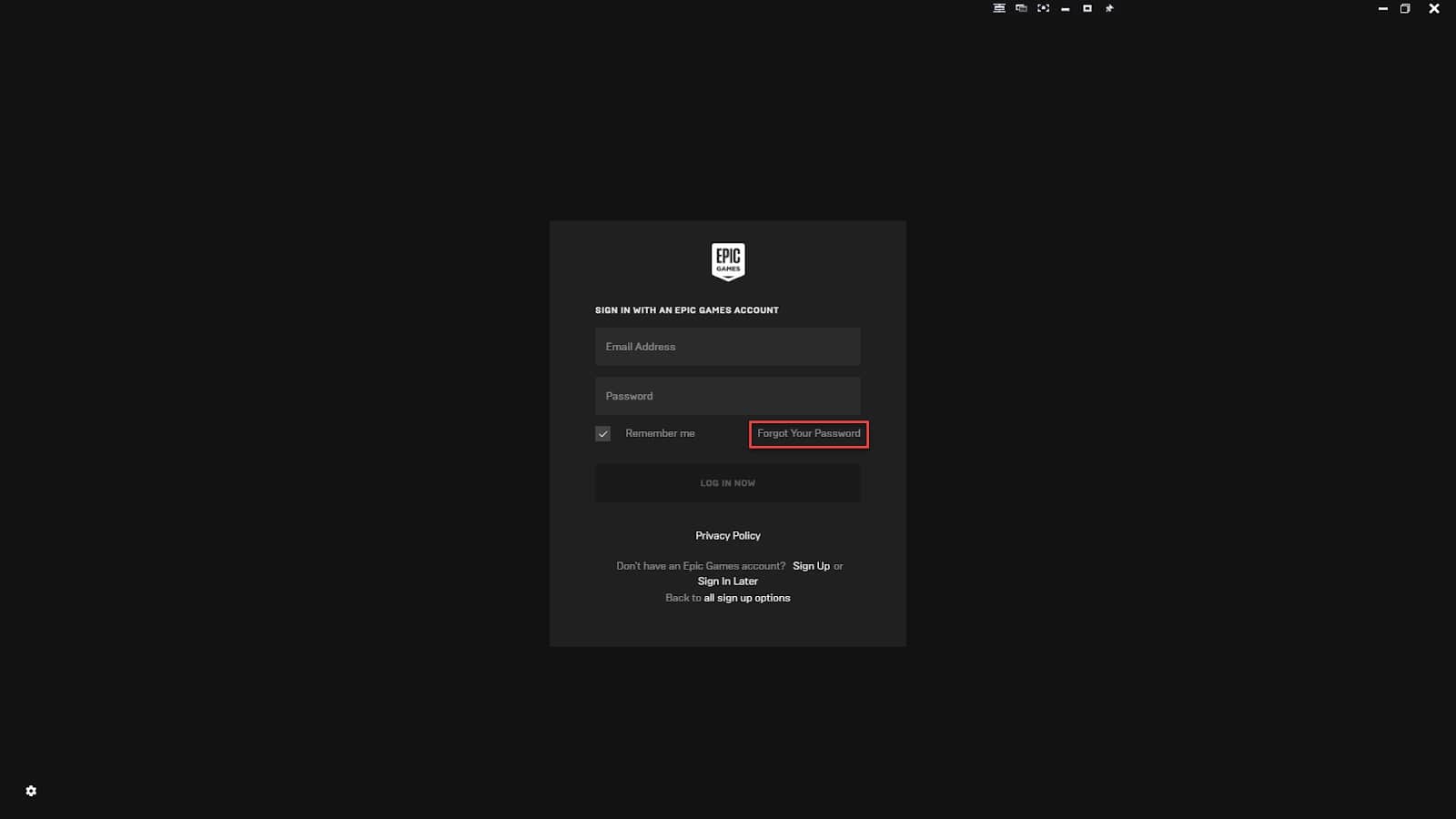 Fortnite password