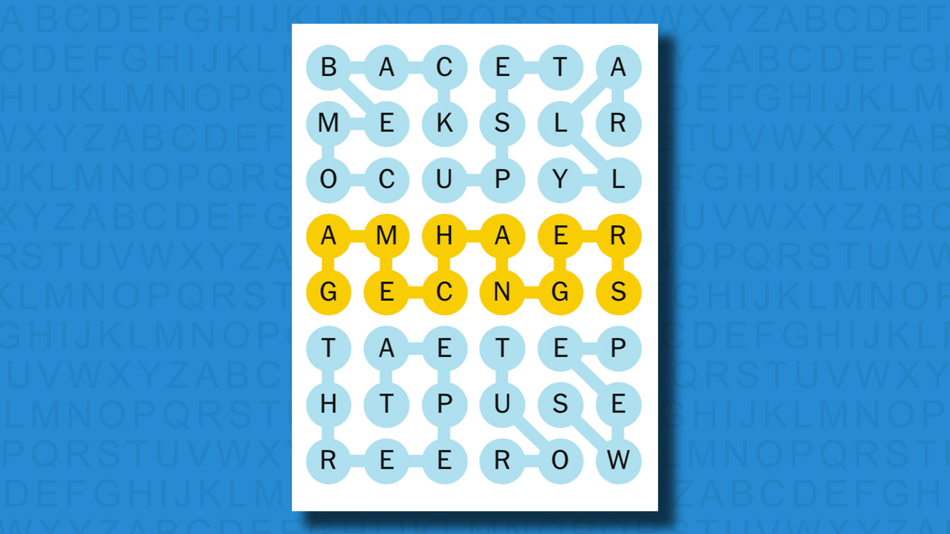 NYT Strands answers for game 398 on a blue background