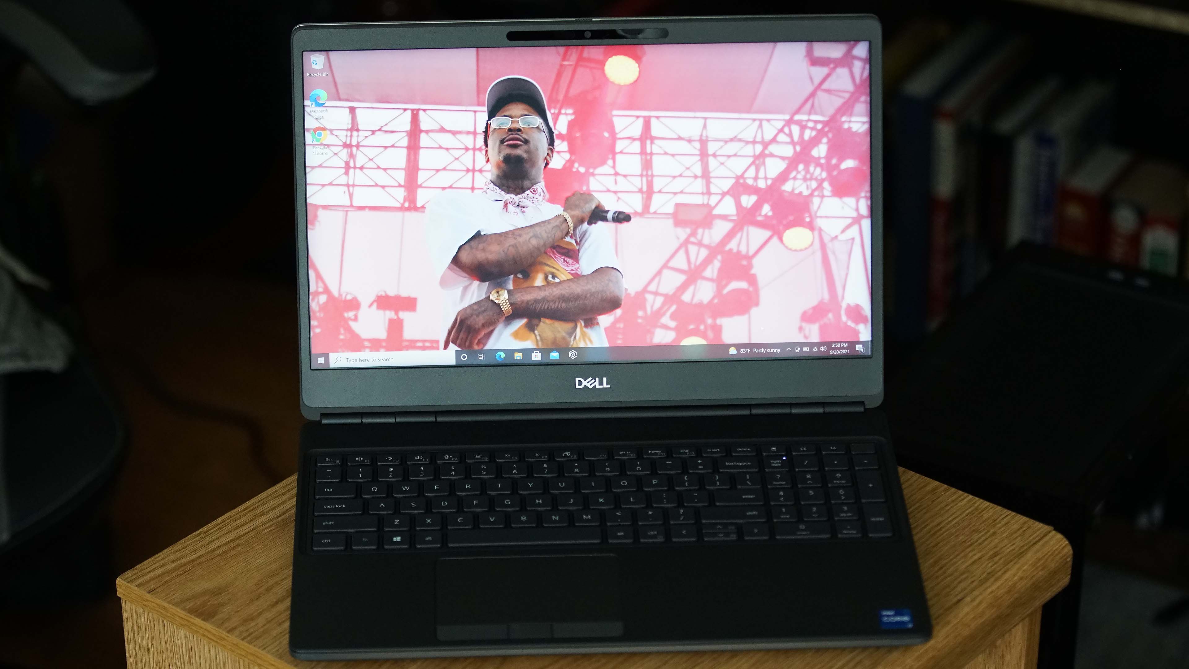 Dell Precision 7560 Workstation on a bookshelf
