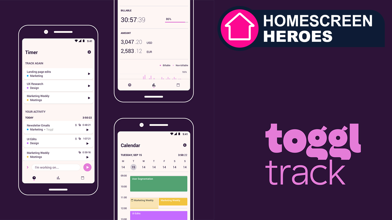 The Toggl Track app