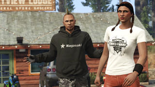 A Grand Theft Auto Online screenshot showing in-game characters.
