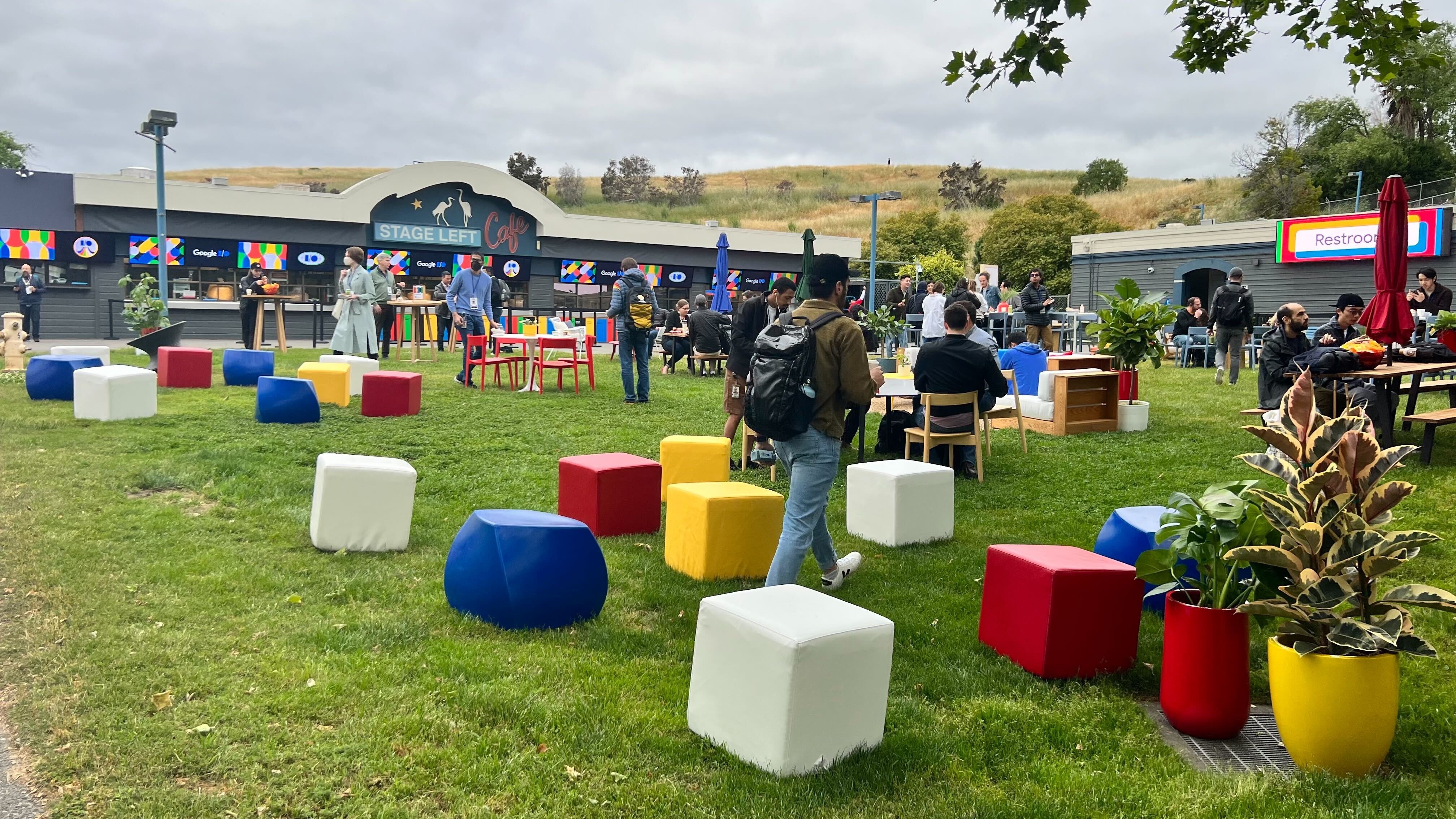 Empty stools at Google I/O 2023