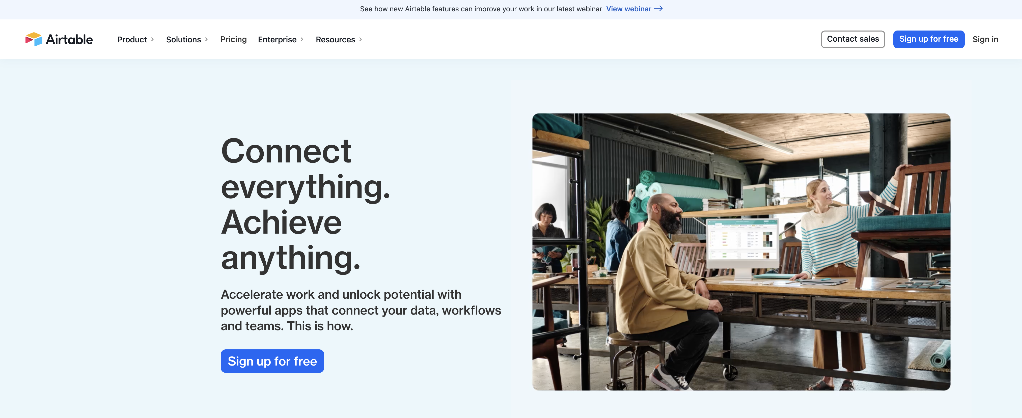 Airtable website January 2023