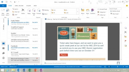 Surface 2 comes with Office including Outlook