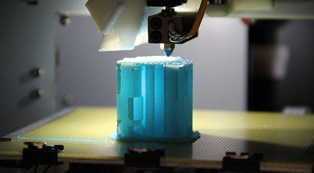 UP mini 3D printer in action close-up