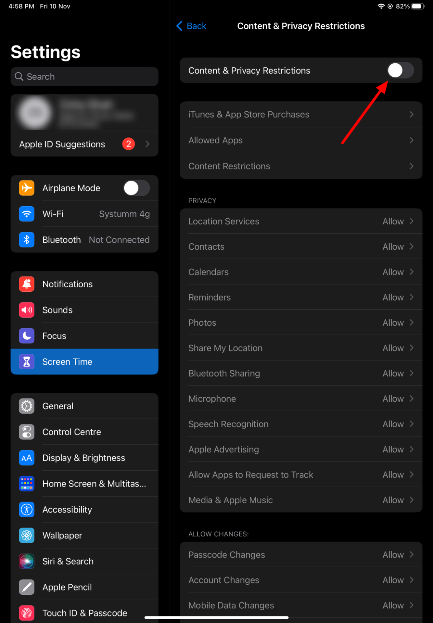 How to set parental controls on iPad 16