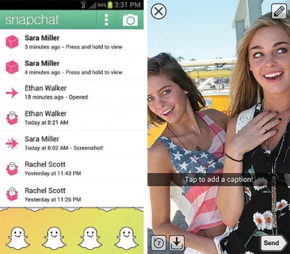 Snapchat app screenshot