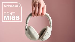 Sony WH-1000XM6 headphones held in a hand with "Don't Miss" text in the top left of the image.