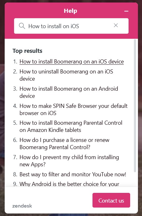 Boomerang customer support