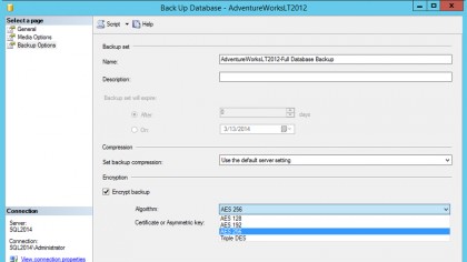 Managed backup includes encryption, with a choice of four encryption levels