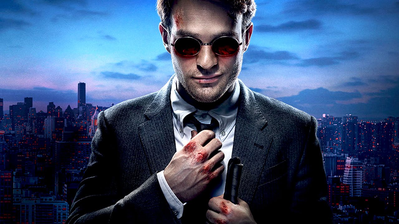 A promotional image for Netflix's Daredevil TV show starring Charlie Cox