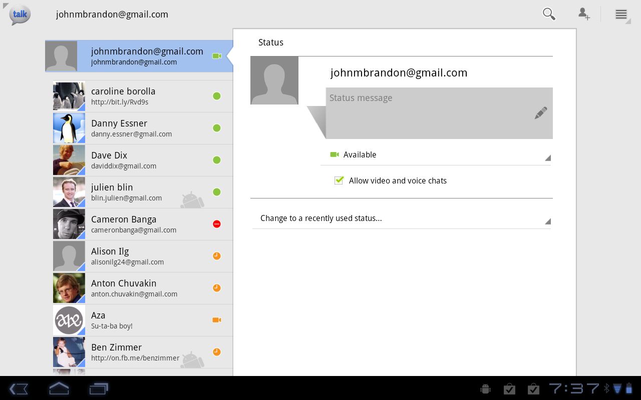 google talk android 3.0