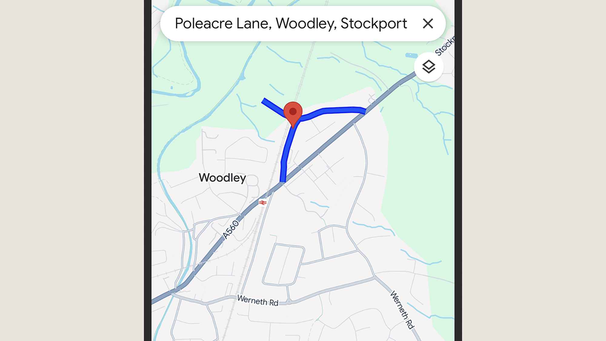 Google Maps road search