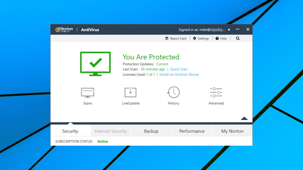 Norton AntiVirus Plus Interface