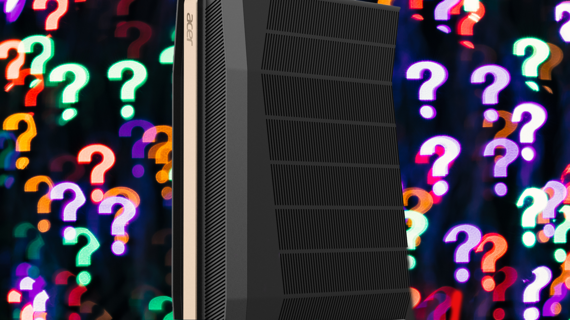 RTX Spark PC from Acer on Question Mark background