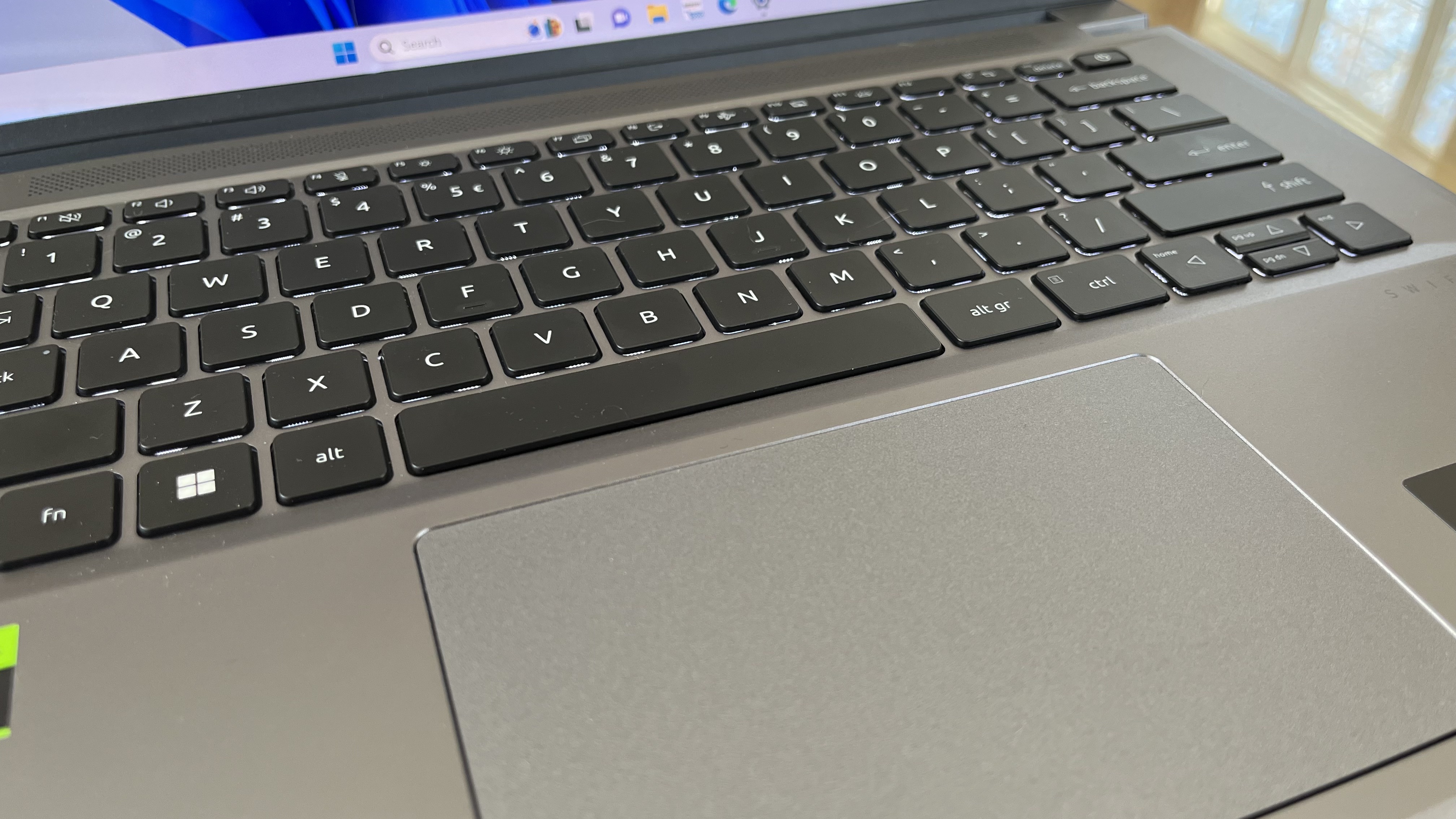 Acer Swift X14 keyboard and trackpad