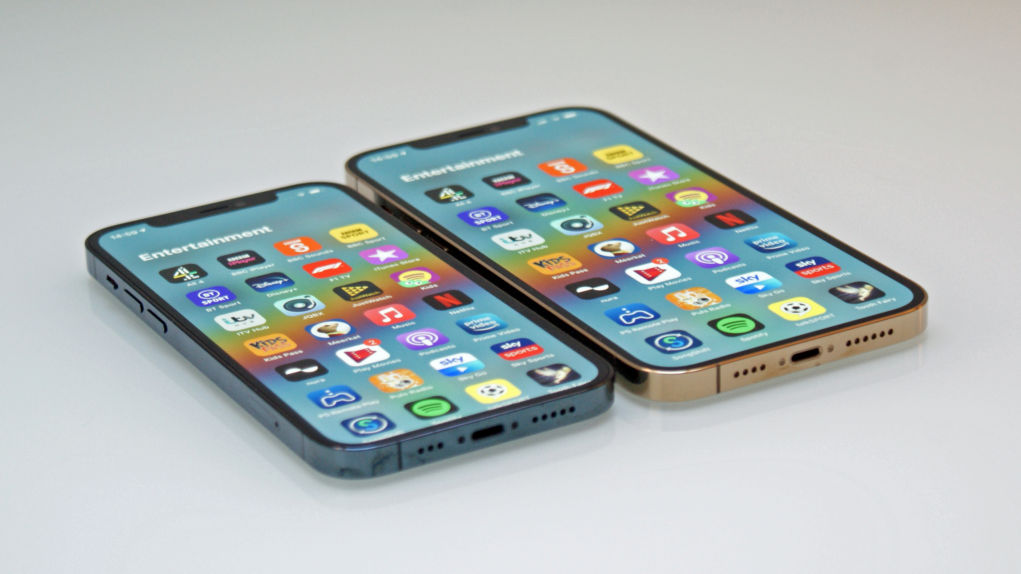The iPhone 12 Pro Max next to the iPhone 12 Pro