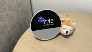 Amazon Echo Spot on a tabletop