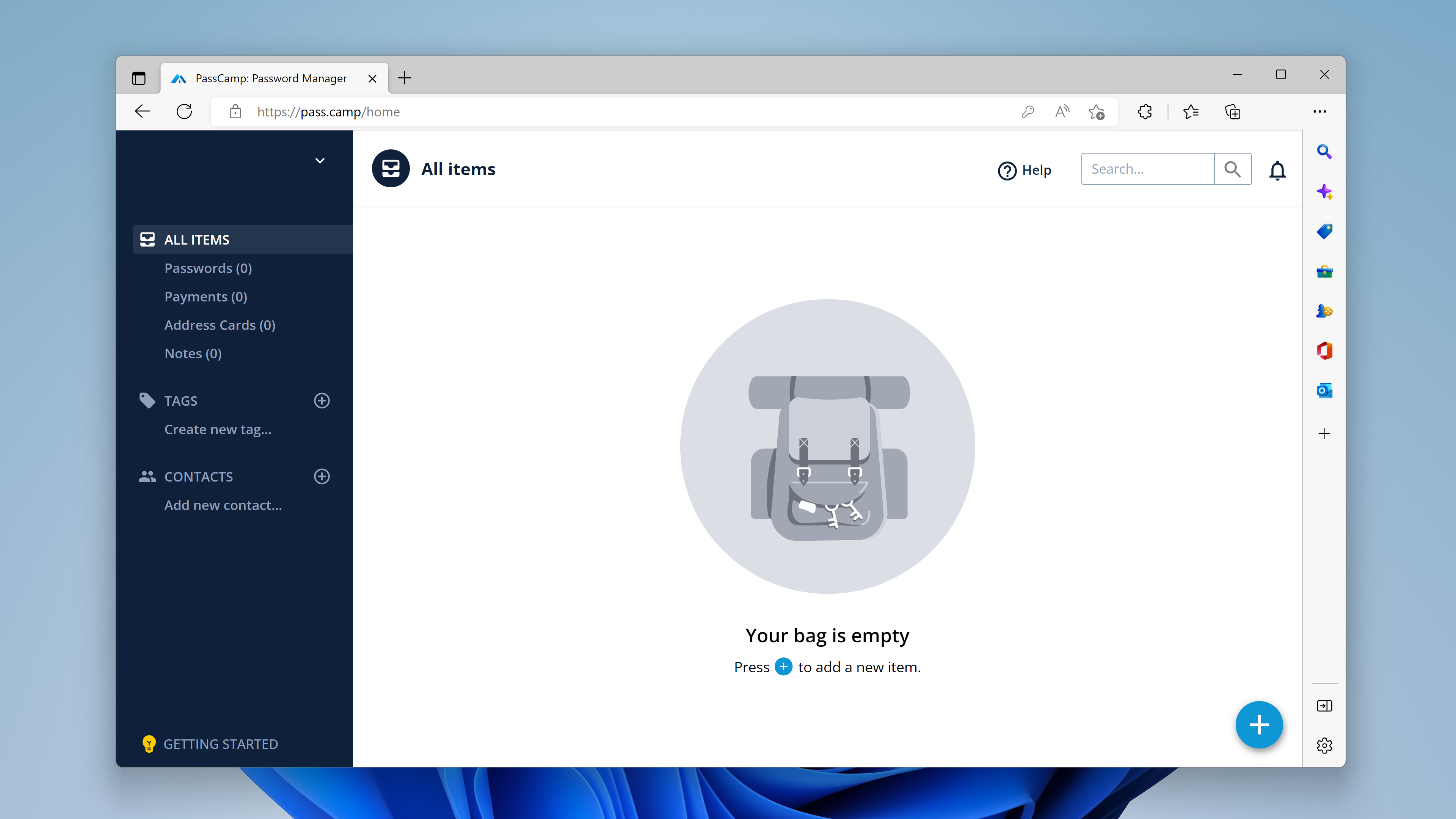 PassCamp dashboard.