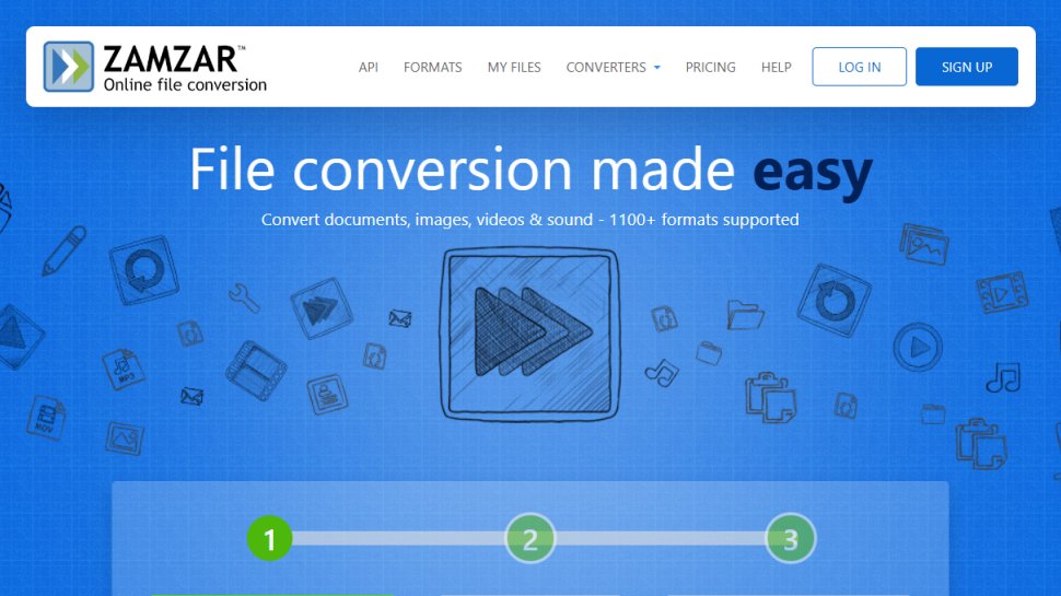 Website screenshot for Zamzar