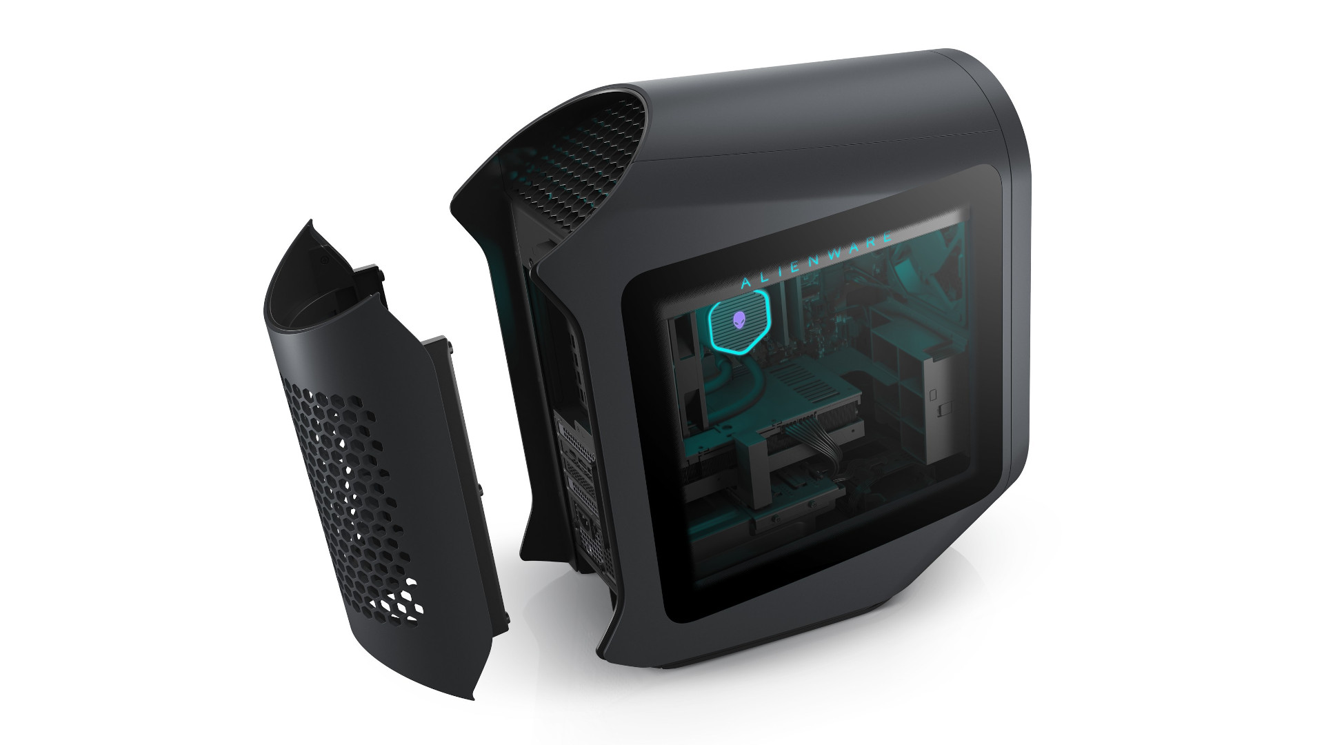 Alienware Aurora 25th anniversary PC showing rear cover