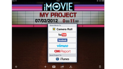 iMovie upload