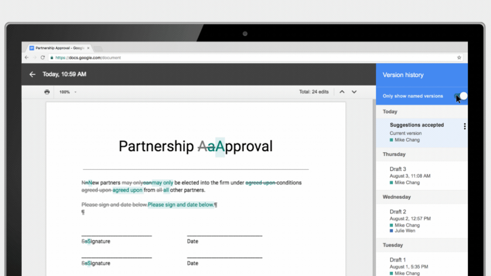 Google Docs has a new &amp;lsquo;version history&amp;rsquo; menu