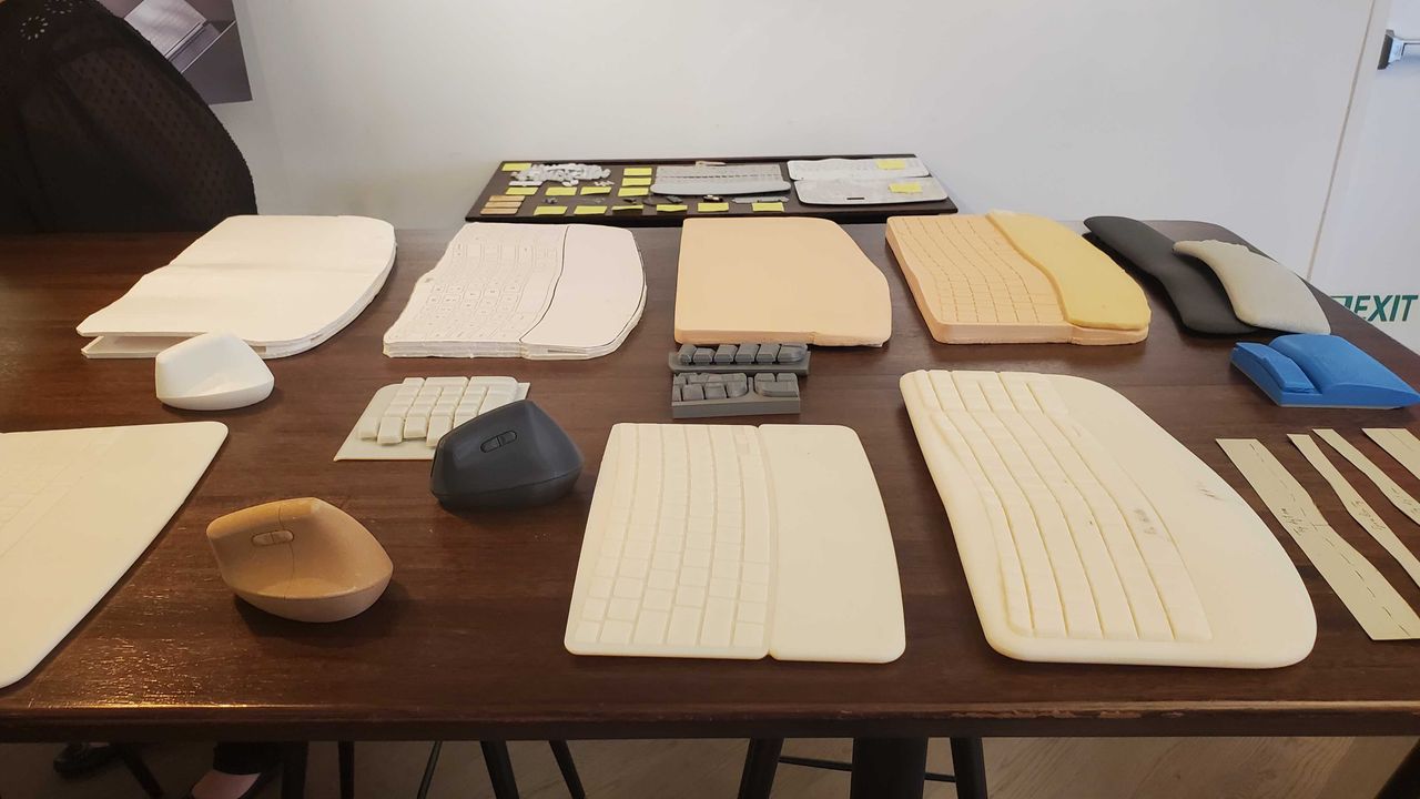 many keyboards on desk