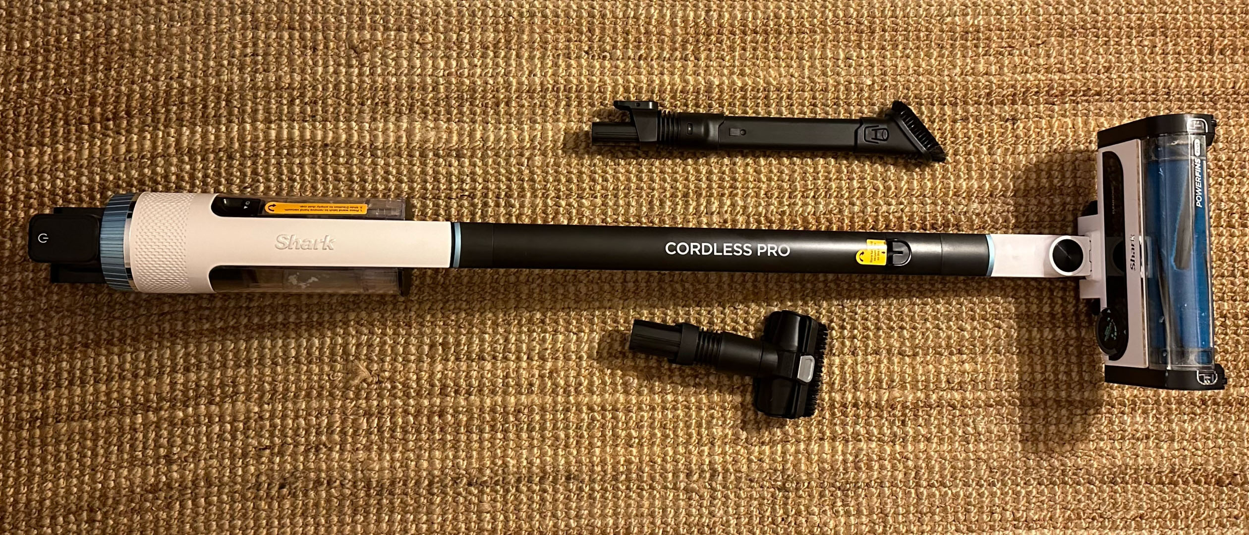 Shark Cordless Pro vacuum on reviewer's floor