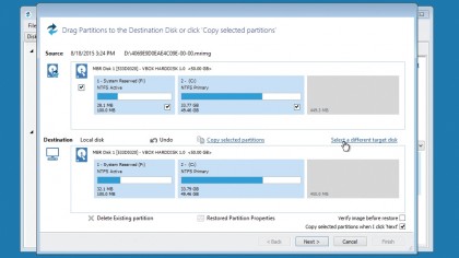 14. Select backup to restore