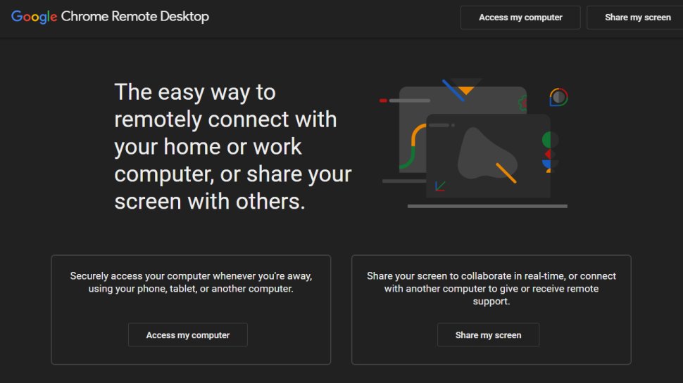 Chrome Remote Desktop website screenshot (January 2026).