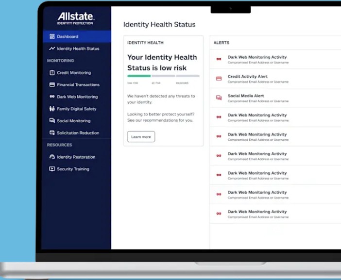 Allstate Identity Protection Interface