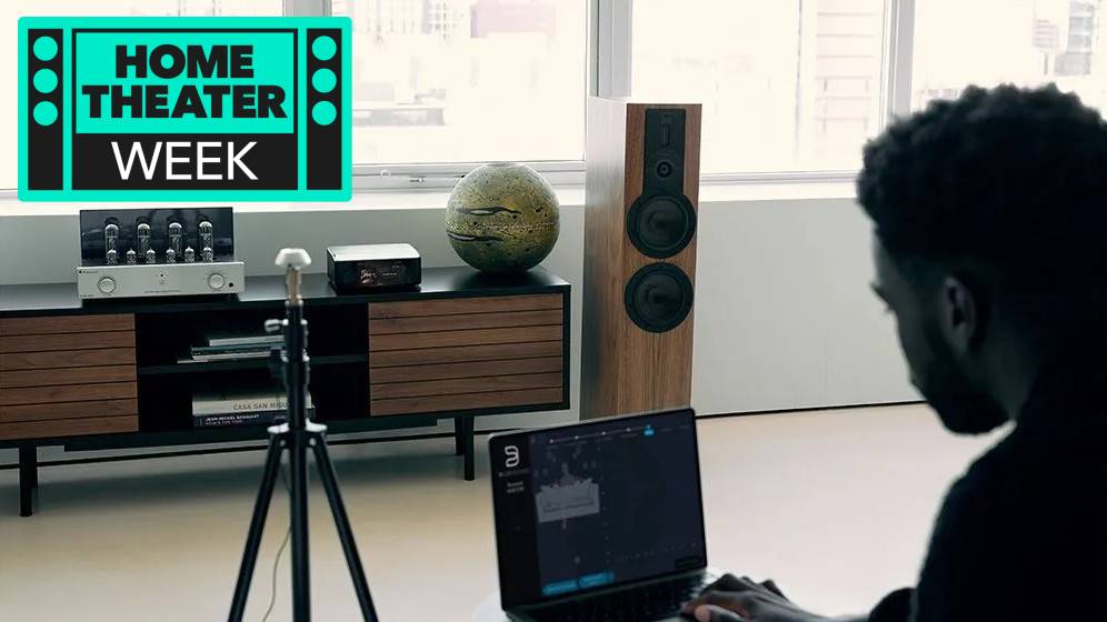listerer using Dirac Live to EQ speakers