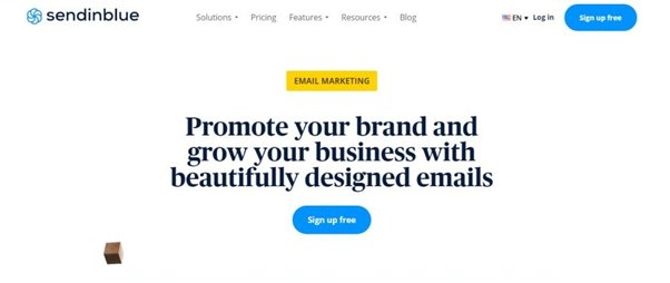 Website screenshot for Sendinblue