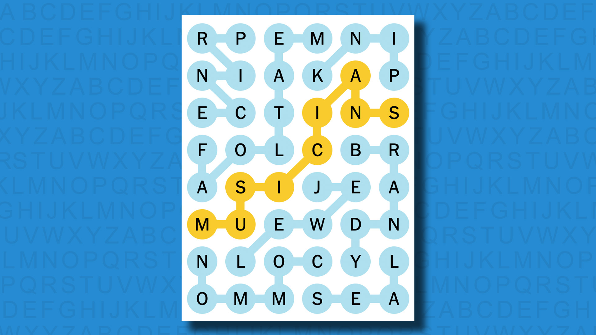 NYT Strands answers for game #57 on a blue background